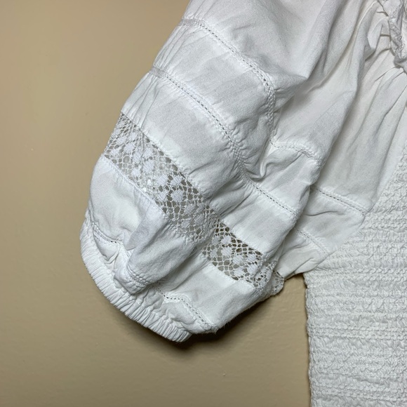 LoveShackFancy Molly cropped crochet-trim white 100% cotton top. Size XS - Picture 3 of 10